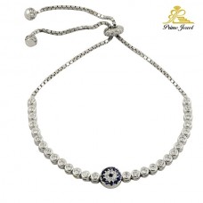 Gümüş Nazar Boncuklu  Bilezik/Bileklik     